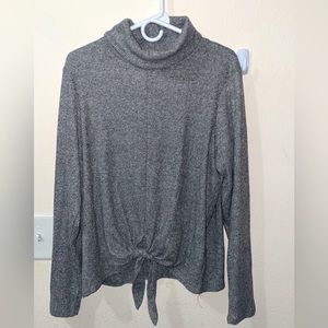 Heather grey cowl neck sweater. Size XL. Fits like a Large